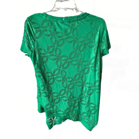 Westbound Short Sleeve Floral Green Lace Style Blouse Women’s Sz MP - Picture 4 of 10